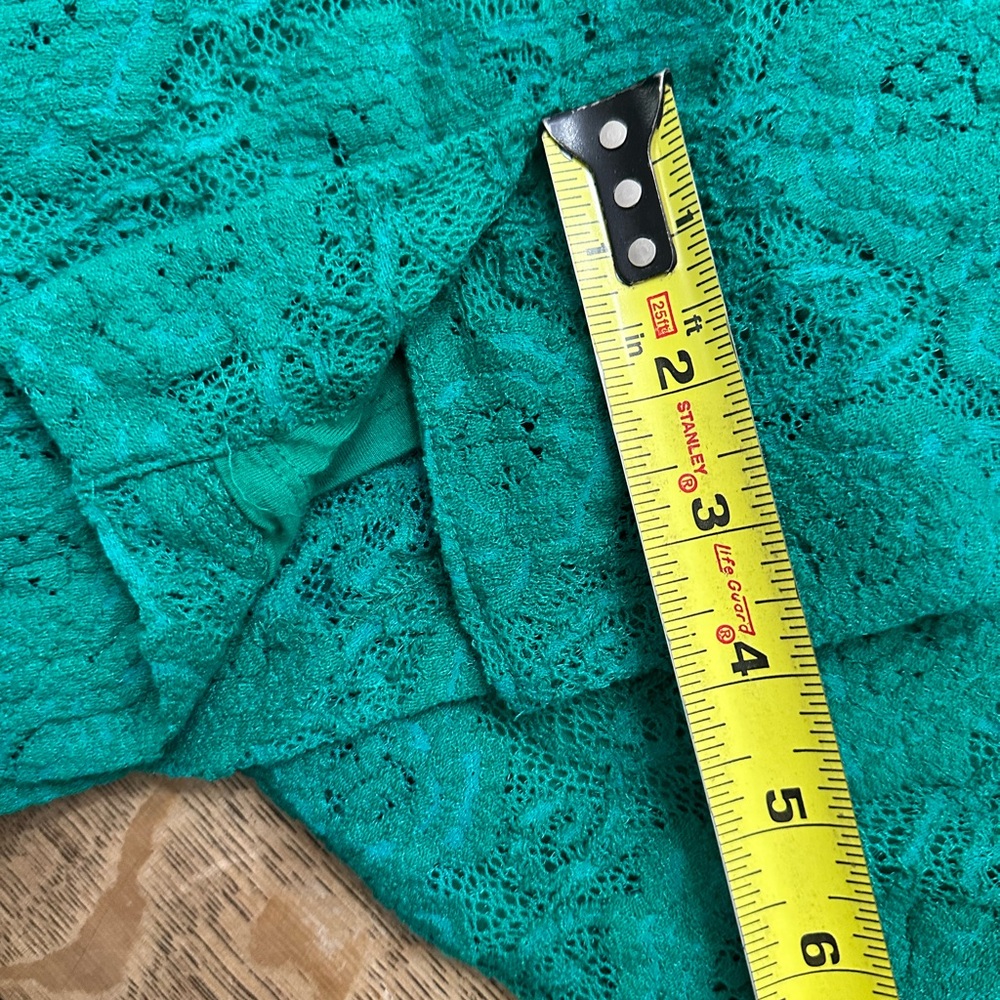Anthropologie Maeve Floral Lace Midi Skirt size Small Green Turquoise Teal - Picture 11 of 16